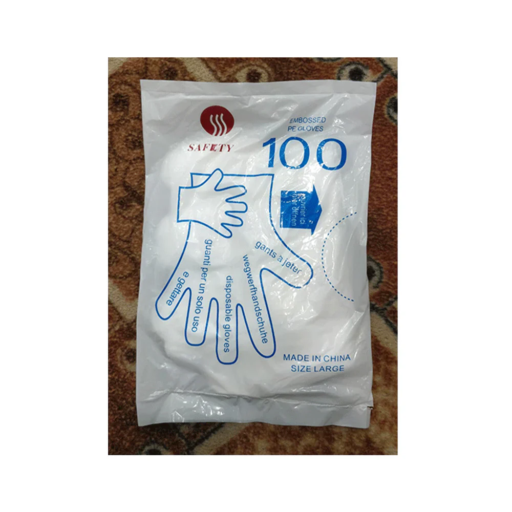 Embossed Pe Gloves Safety 100pcs