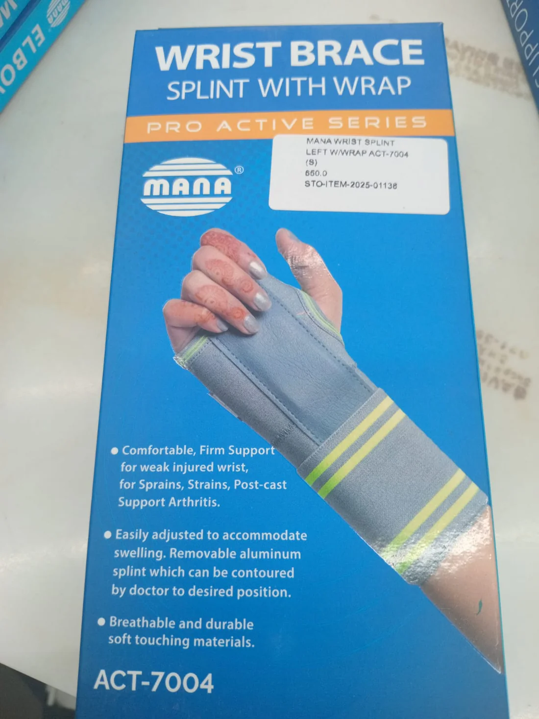 Mana Wrist Brace Splint With Wrap